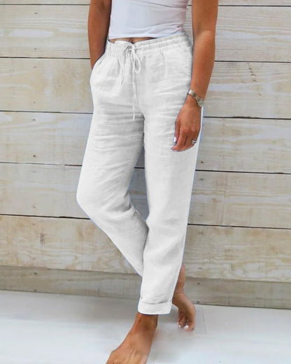 Monika | Cotton Elastic Waist Trousers