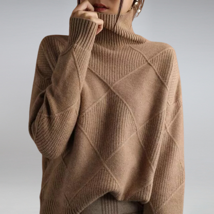 Adelle Diamond Turtleneck Sweater