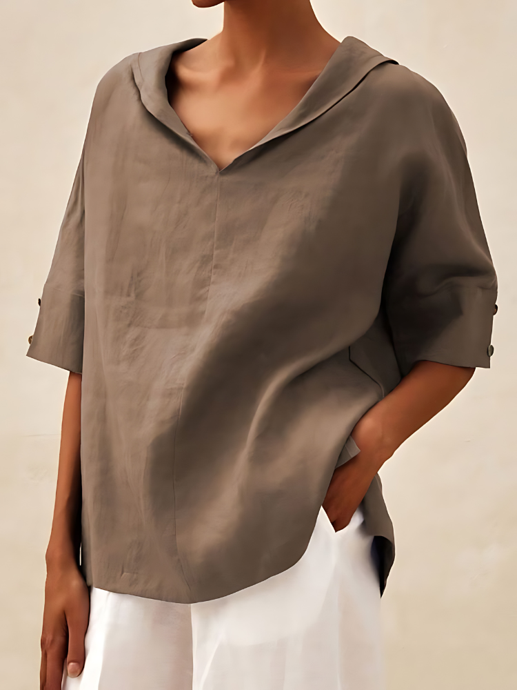 Rewa | V-NECK CASUAL LINEN SHIRT