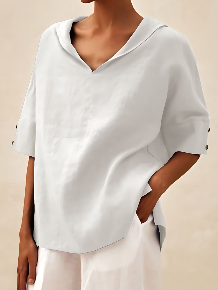 Rewa | V-NECK CASUAL LINEN SHIRT