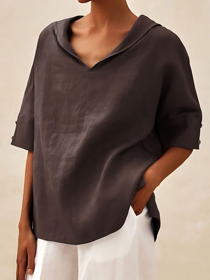 Rewa | V-NECK CASUAL LINEN SHIRT