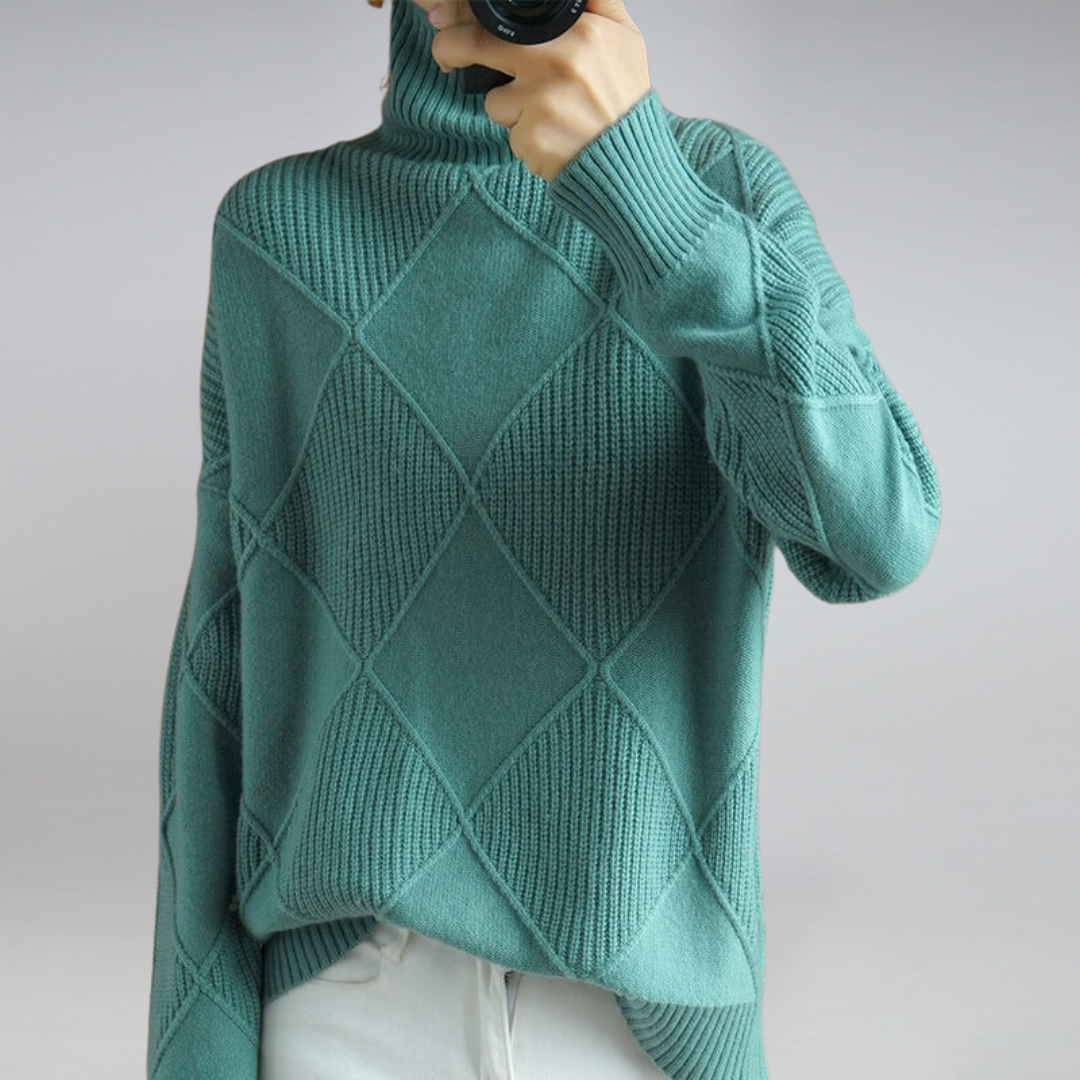 Adelle Diamond Turtleneck Sweater