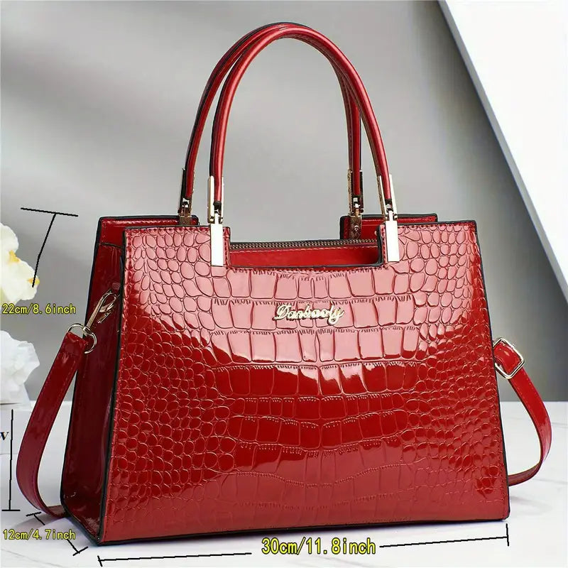 Scarlett | Crocodile Pattern Handbag