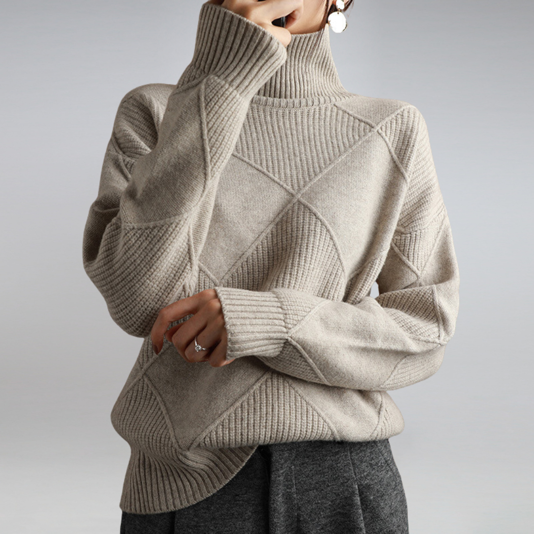 Adelle Diamond Turtleneck Sweater