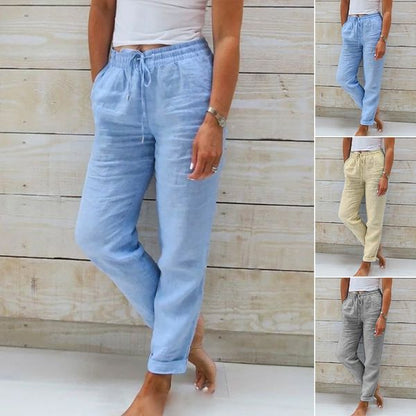 Monika | Cotton Elastic Waist Trousers