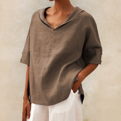 Griffin | Women's V-Neck Casual Linen Shirt