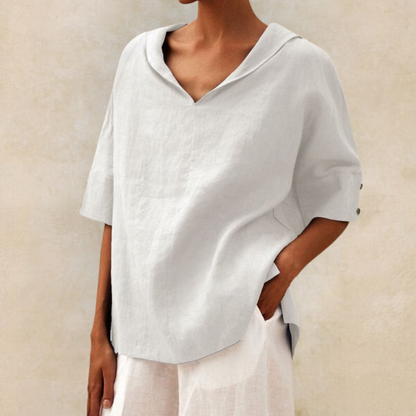 Griffin | Women's V-Neck Casual Linen Shirt