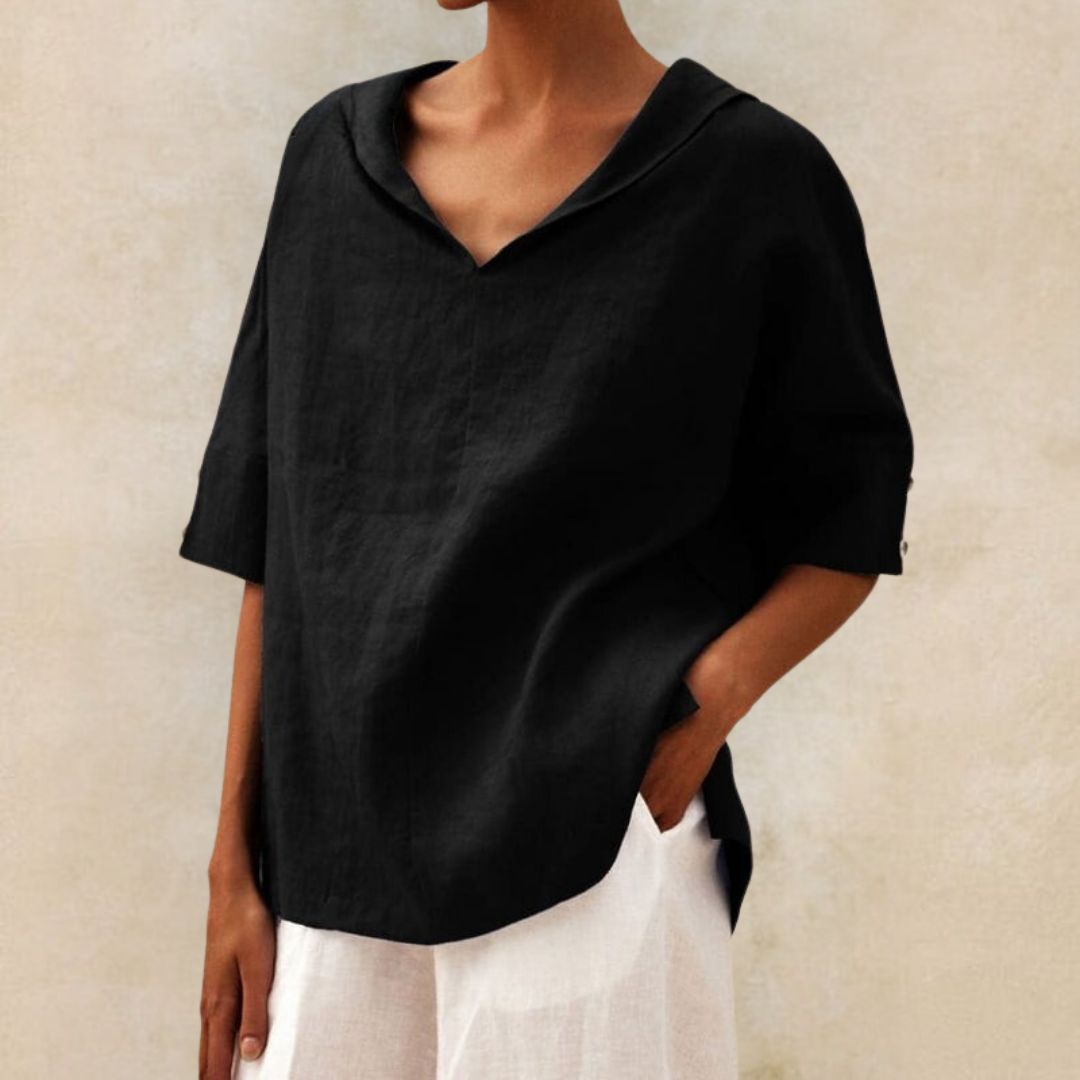 Griffin | Women's V-Neck Casual Linen Shirt