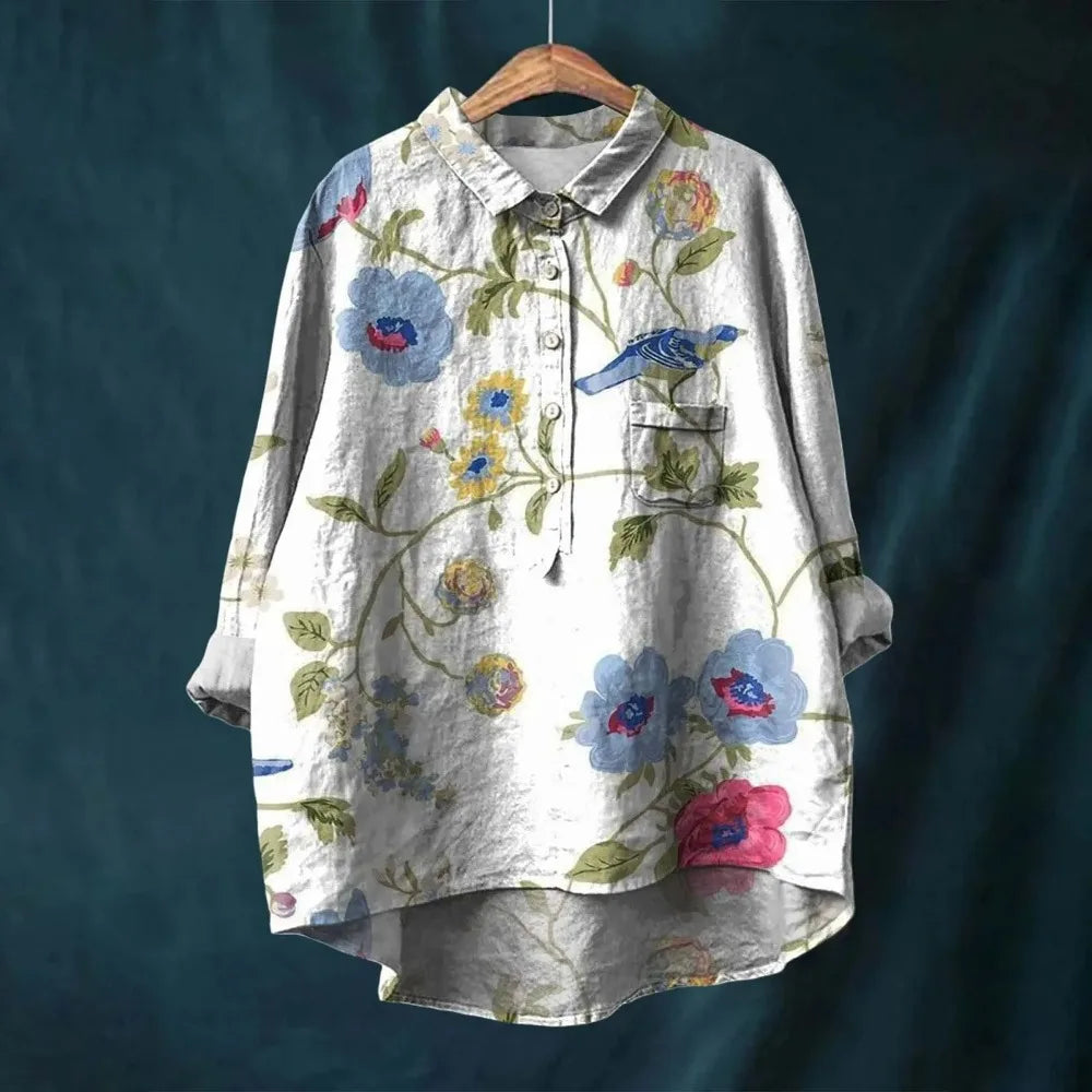 Lisa | Tummy Covering Vintage Floral Blouse