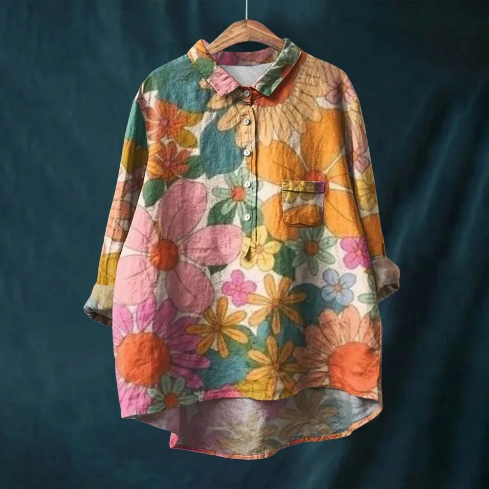 Lisa | Tummy Covering Vintage Floral Blouse