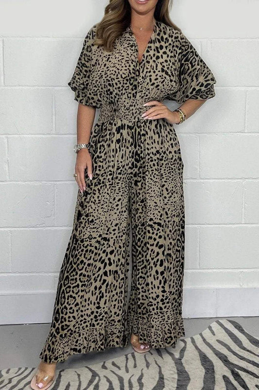 Billie | Leopard print casual loose jumpsuit