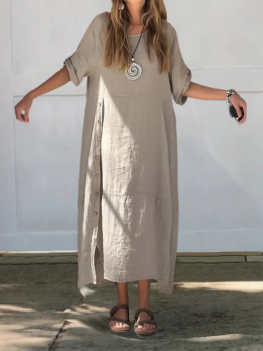 Akenehi | Linen Cotton Dress