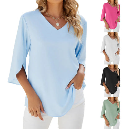 Ciana | Tummy Covering Elegant V-Neck Blouse