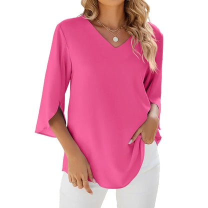 Ciana | Tummy Covering Elegant V-Neck Blouse