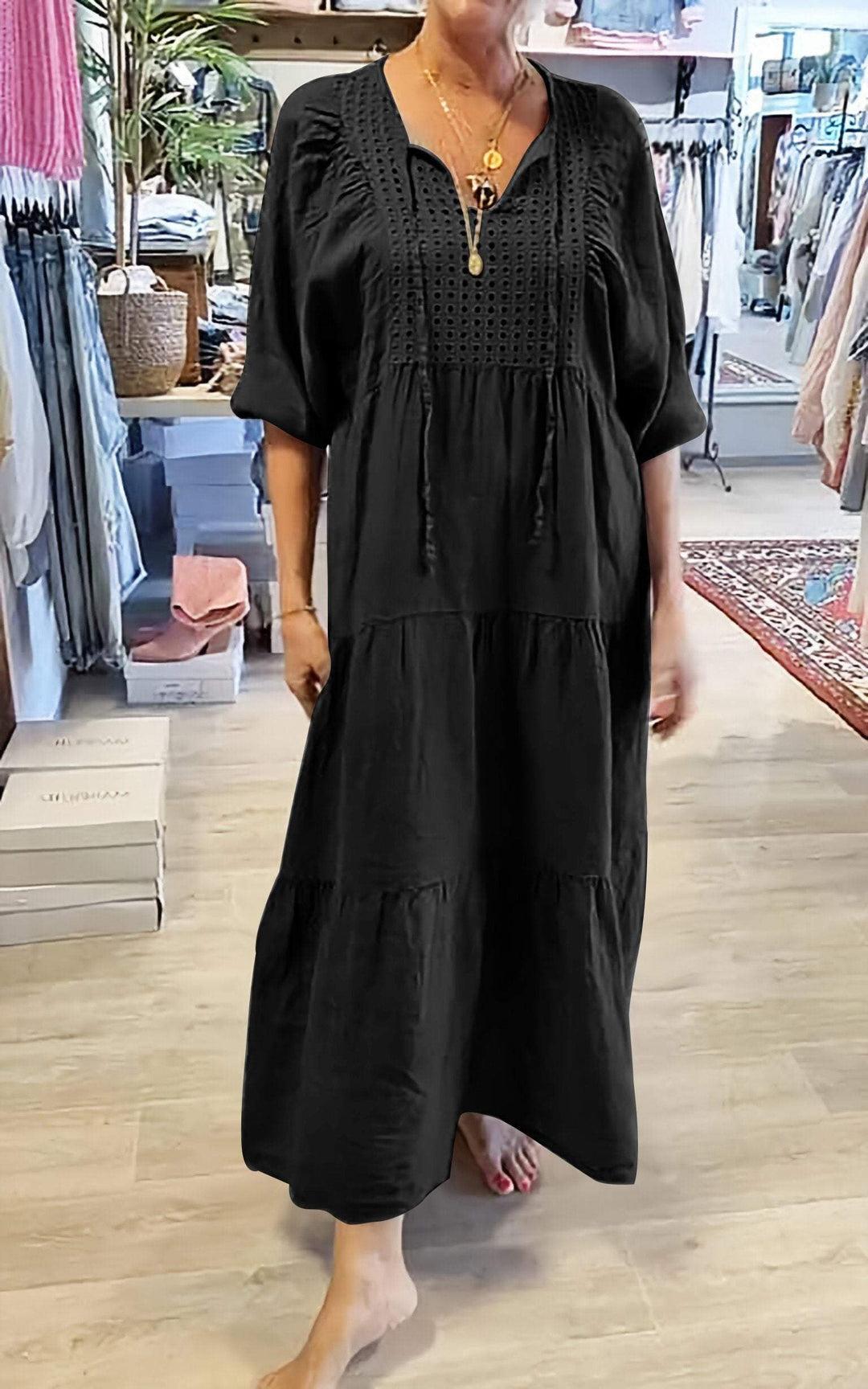 Darcy |  Tummy Covering V-Neck Relaxed Dress