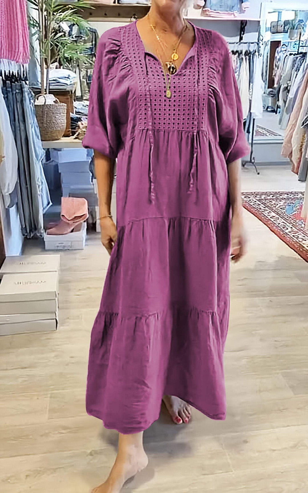 Darcy |  Tummy Covering V-Neck Relaxed Dress