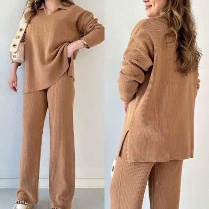 Manaia | Casual two-piece set with V-neck and slit