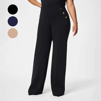 Pippa | Women's Plus Size High Stretch High-Waist Wide-Leg Pants